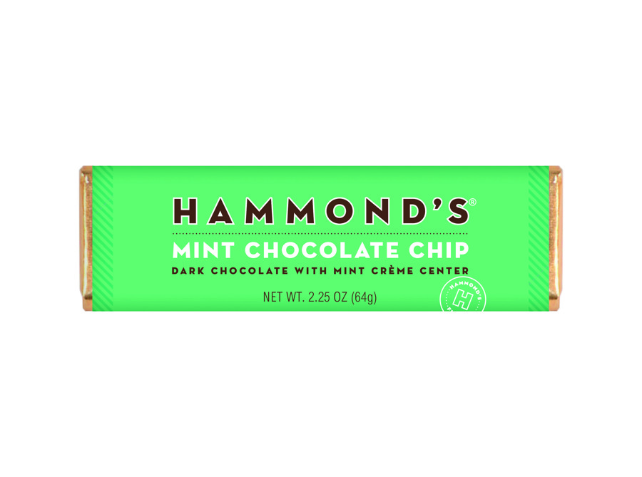 Hammond's Mint Chip Dark  Chocolate Bar 2.25 oz 12 ct