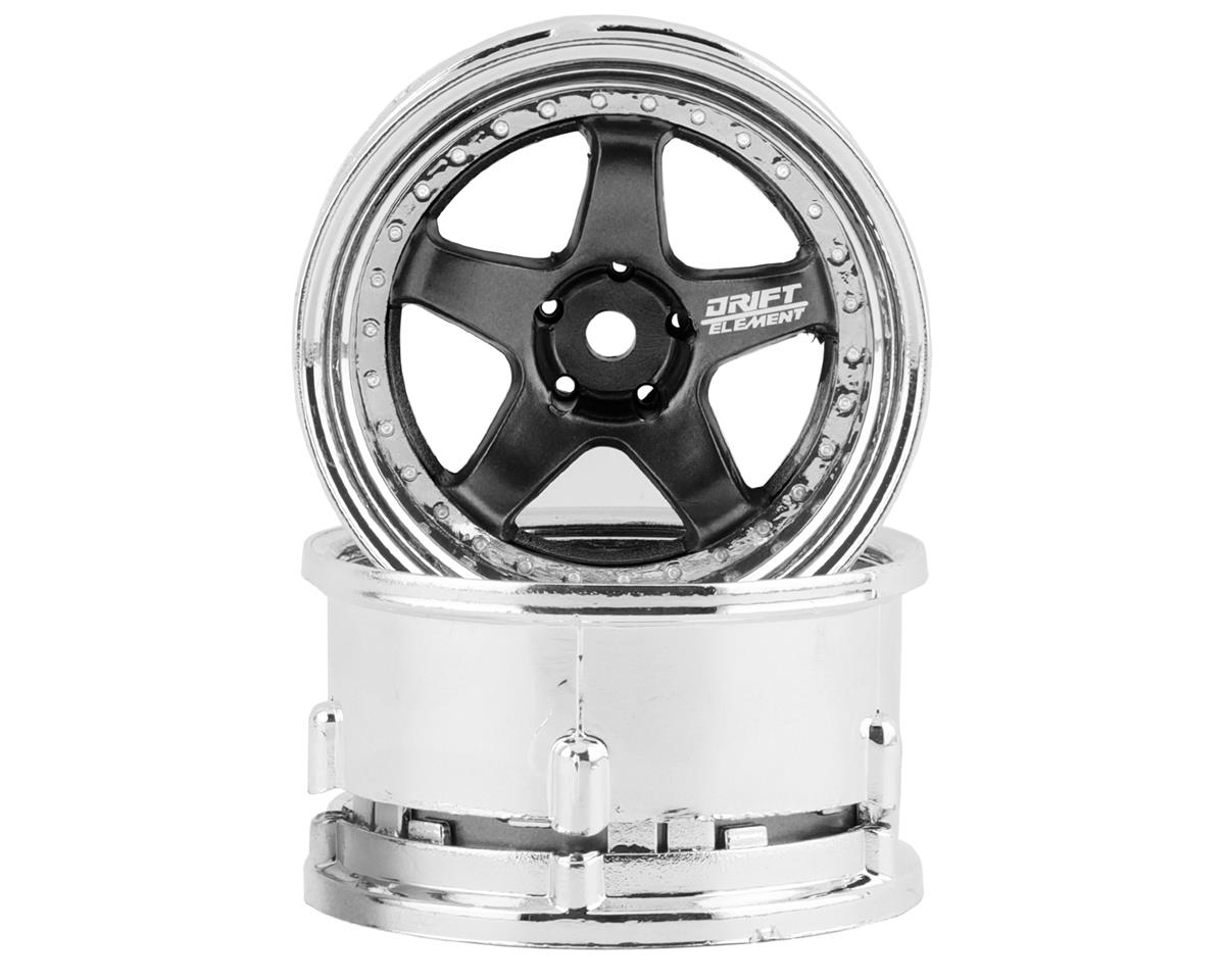 5 Spokes Gunmetal/Chrome Lip DE-019