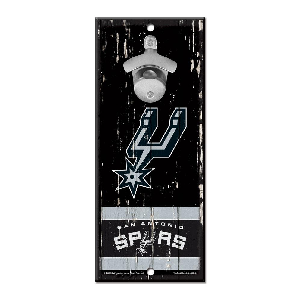 San Antonio Spurs Wood Bottle Opener 5x11"
