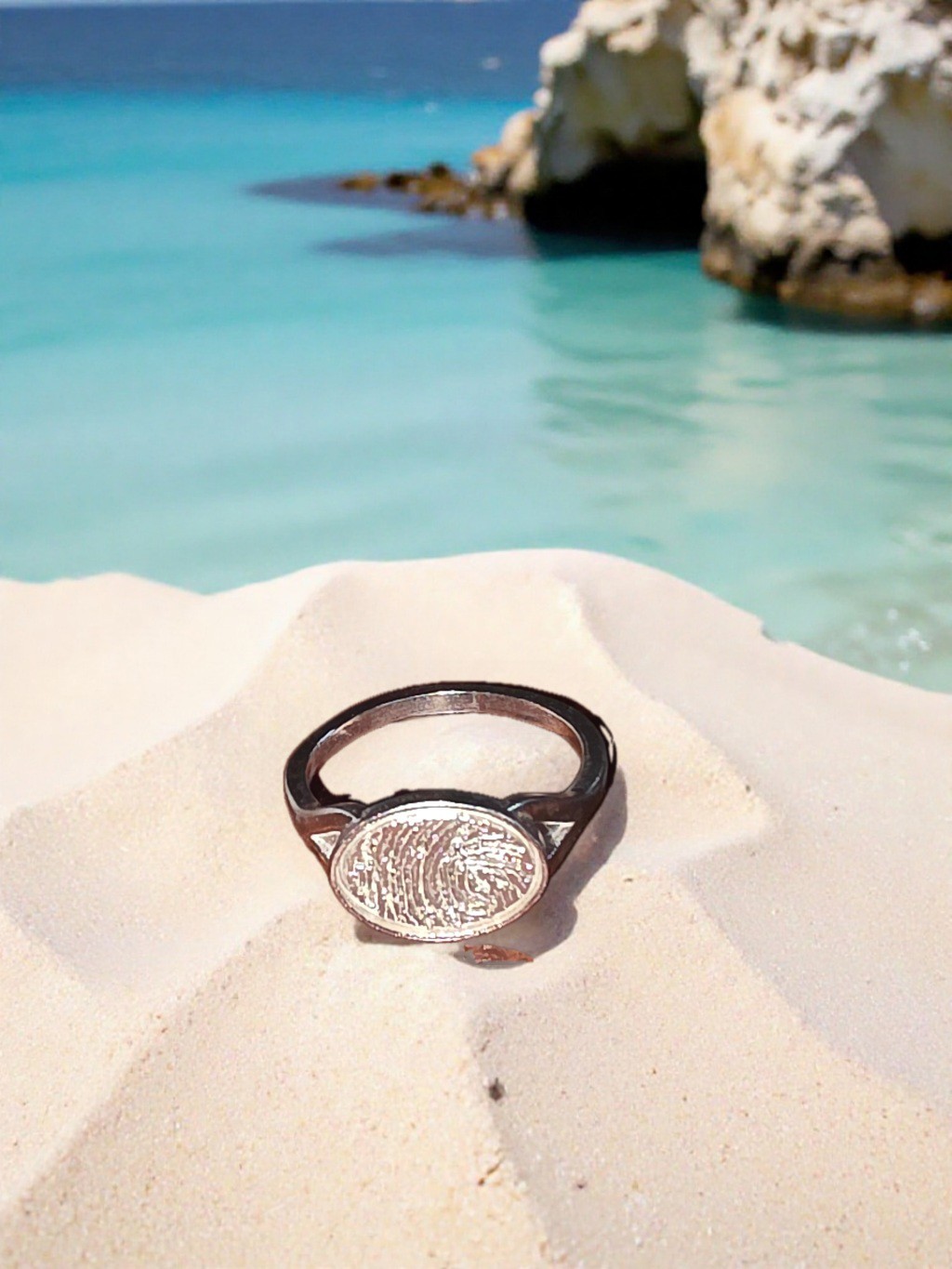 Cremation Fingerprint Ring by Moss Creek Art
