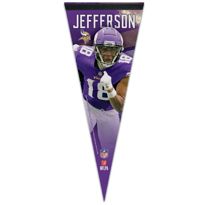 Minnesota Vikings Justin Jefferson Premium Pennant 12x30"