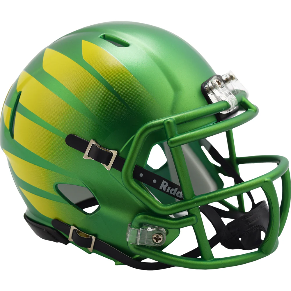 Oregon Ducks Riddell Greeen Apple With Yellow Wings Speed Mini Helmet