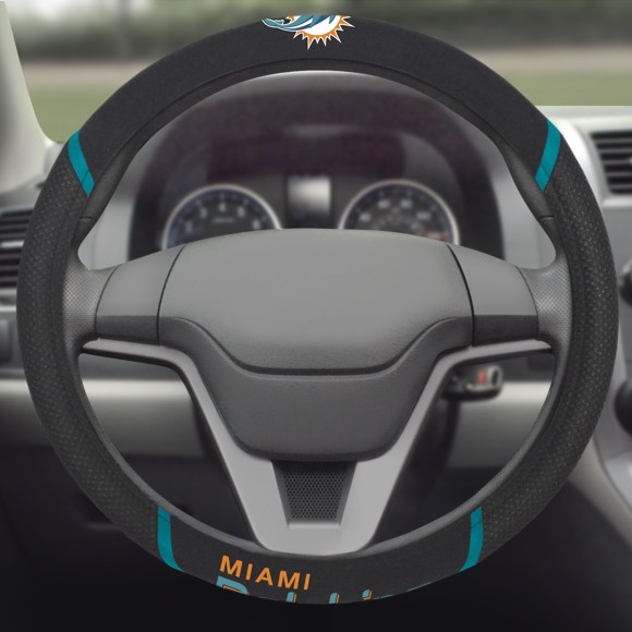Miami Dolphins Embroidered Mesh Steering Wheel Cover