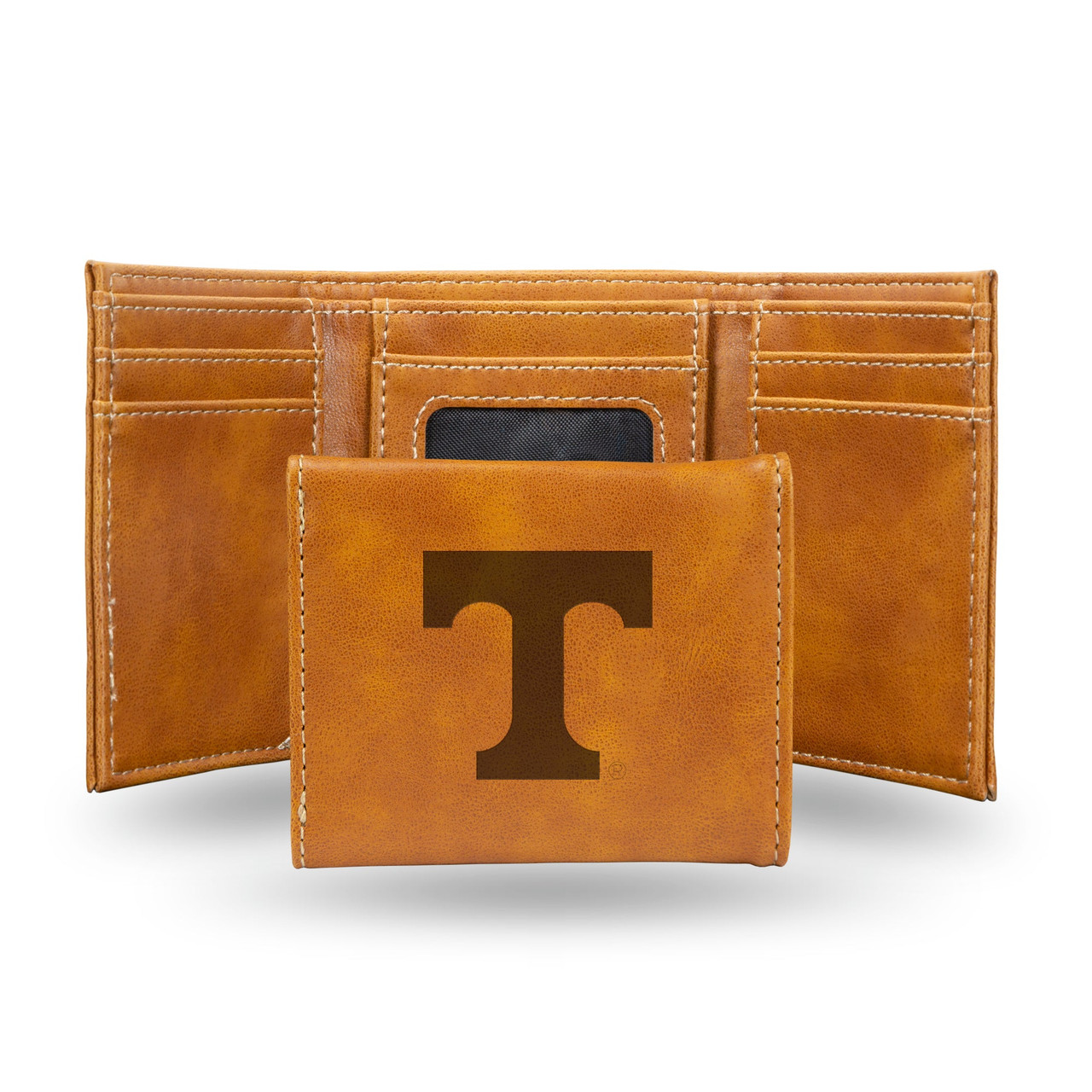 Tennessee Volunteers Laser Engraved Trifold Leather Wallet