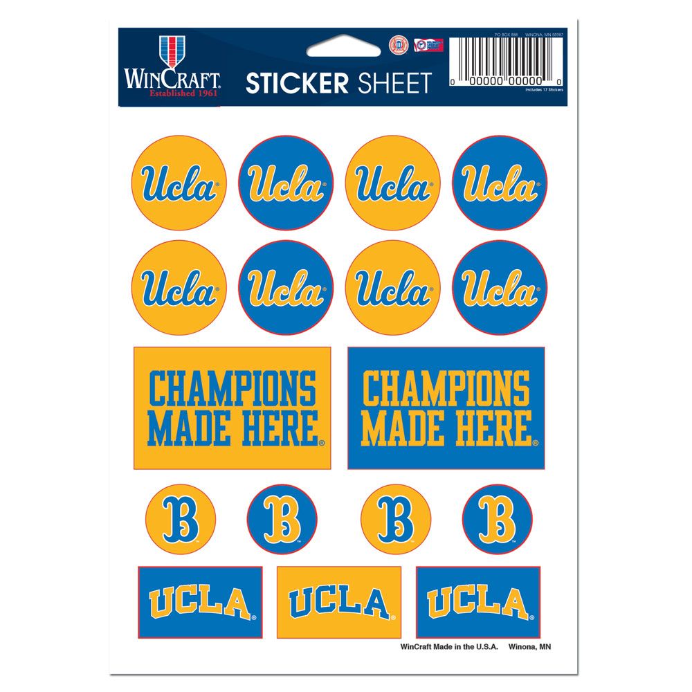 UCLA Bruins Vinyl Decal Sheet 5x7"
