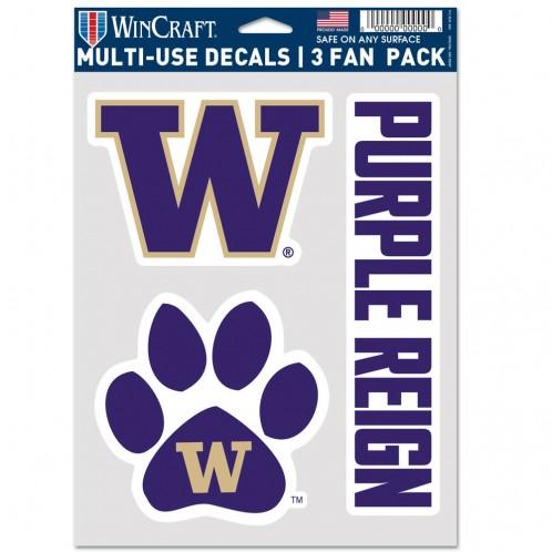 Washington Huskies Multi Use 3 Pack Fan Decals
