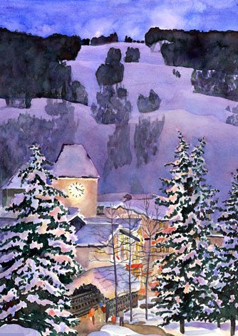 Vail in the Moonlight Glicee Print by Barbara Froula