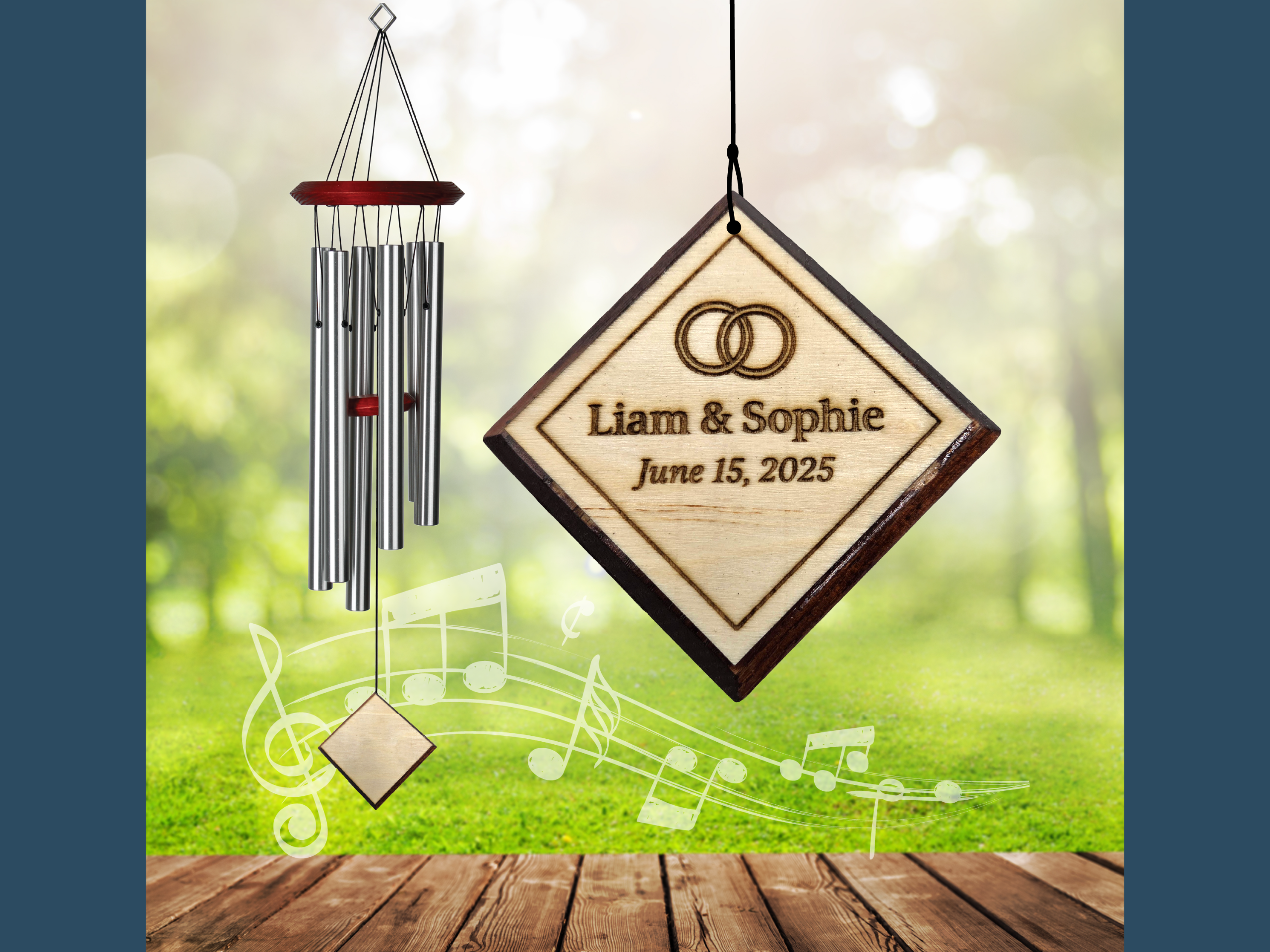 Simple Anniversary / Marriage Wind Chime personalized wind chime