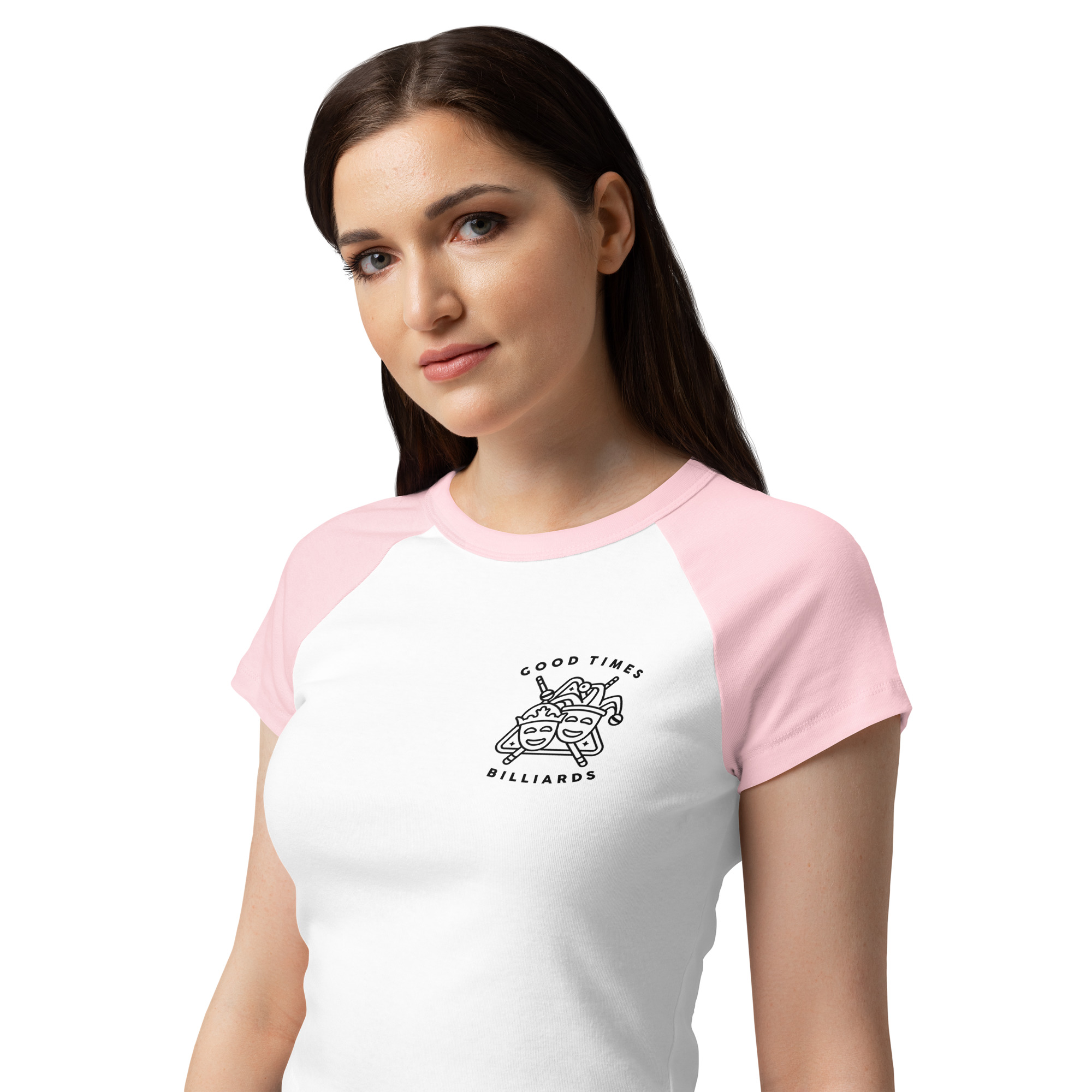 In My Pool Hall Era Women’s Baby Tee – Retro Billiards Graphic Shirt | Good Times Billiards | Bella + Canvas 1201 thumbnail 6