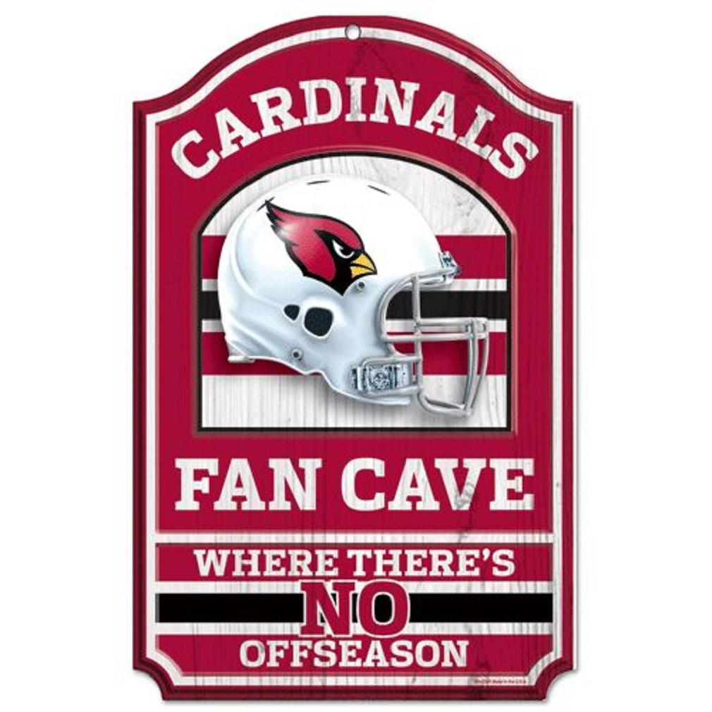 Arizona Cardinals Wood Fan Cave Sign 11x17"