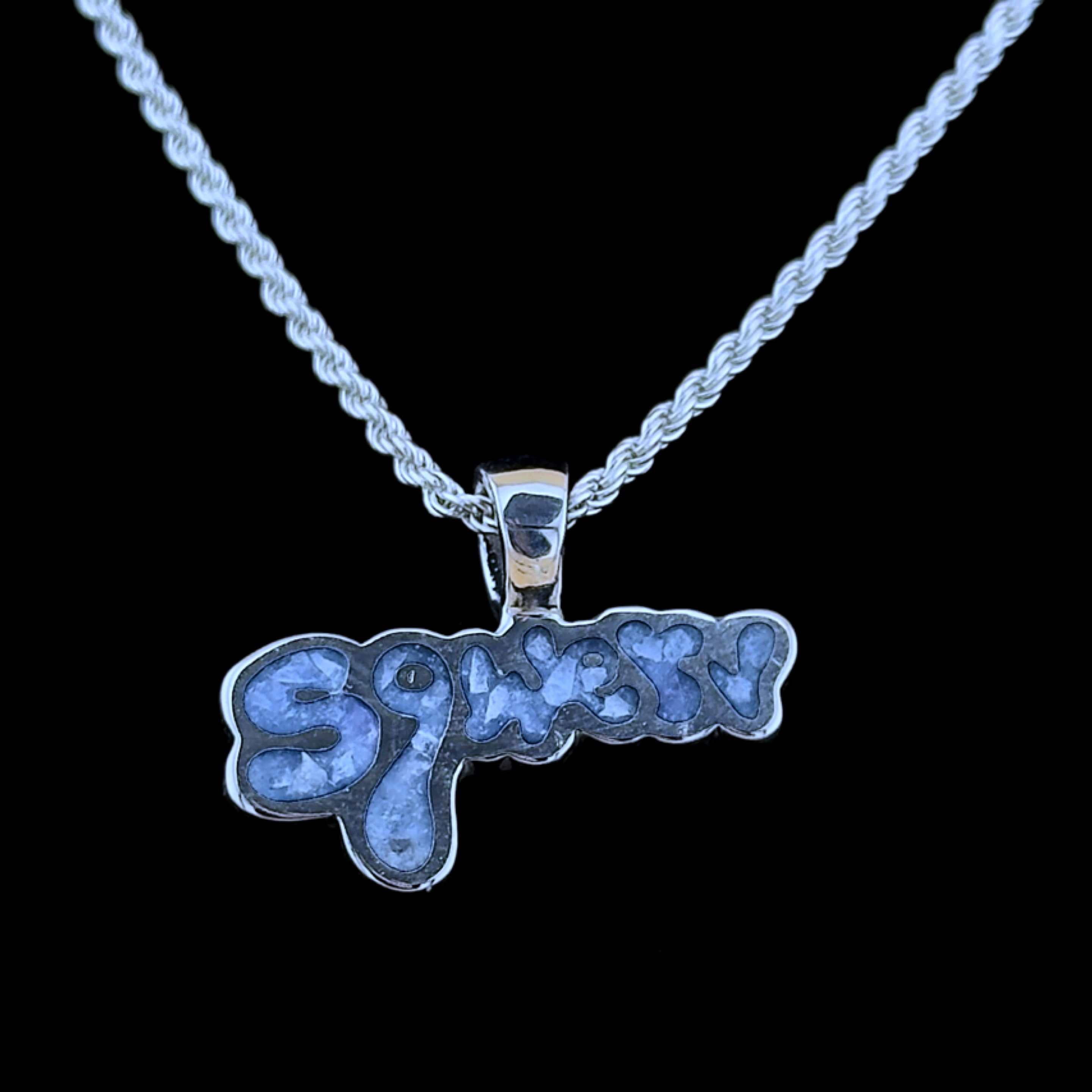 Sqwerv Logo Pendant – Hackmanite (UV Reactive), 925 Sterling Silver