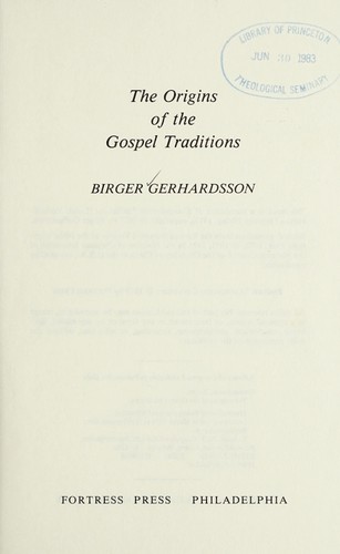 Cover of The origins of the Gospel traditions