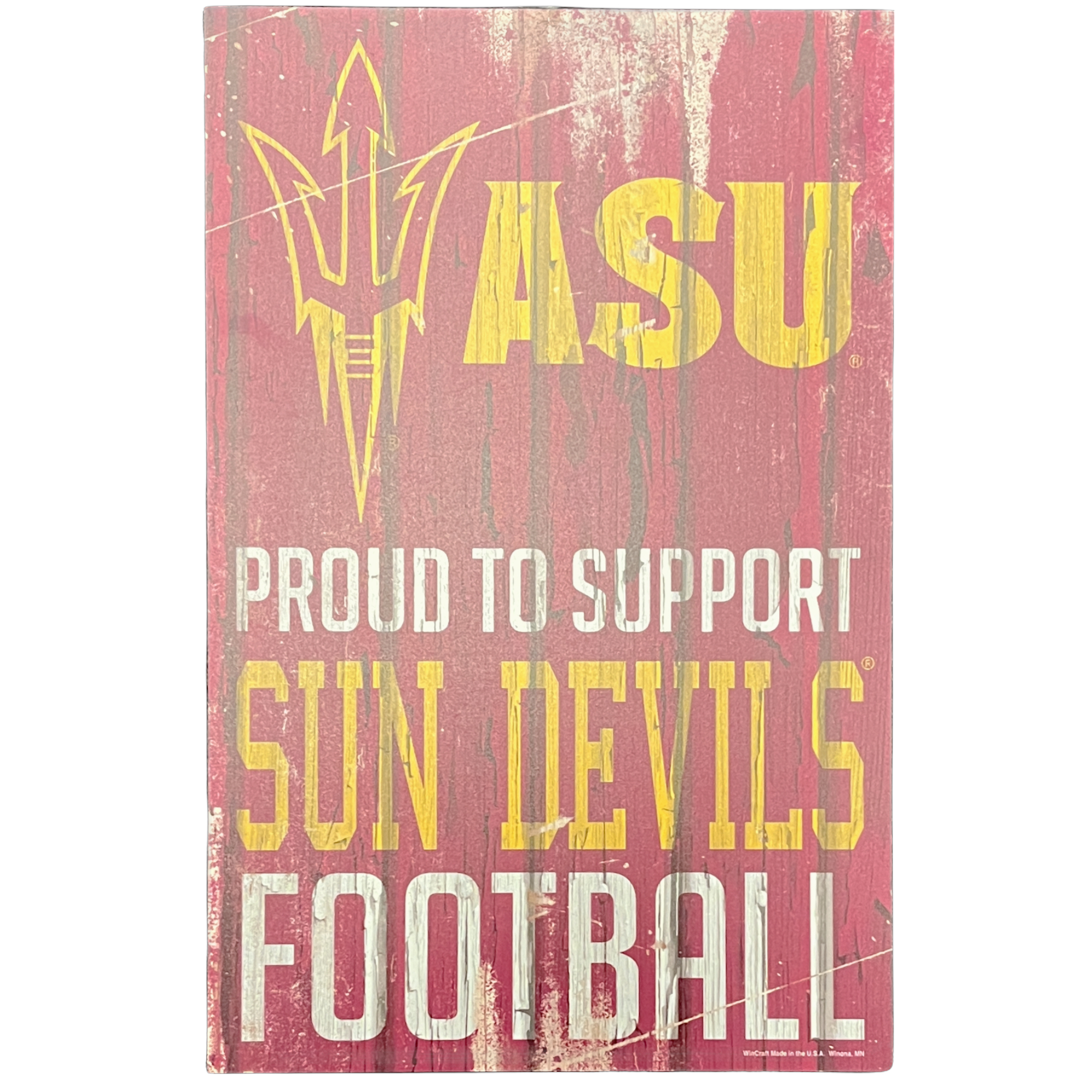 Arizona State Sun Devils Distressed Wood Sign