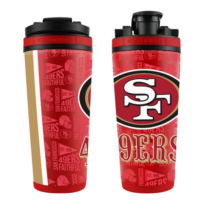 San Francisco 49ers 4D Stainless Steel Ice Shaker 26oz