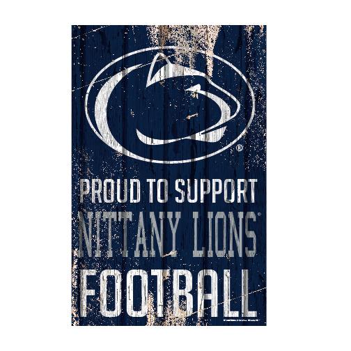 Penn State Nittany Lions Proud to Support Wooden Sign 11x17"