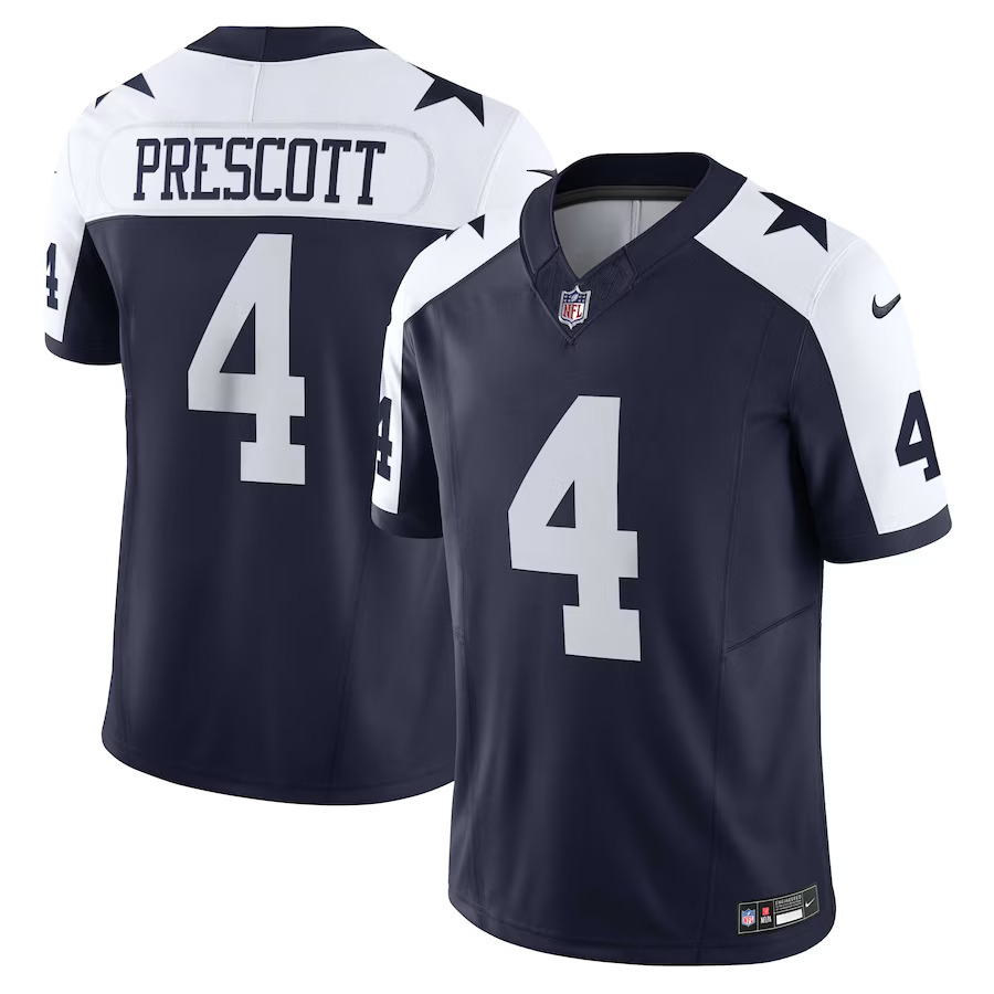 Dallas Cowboys Dak Prescott #4 Retro Navy Nike Vapor Limited F.U.S.E Jersey