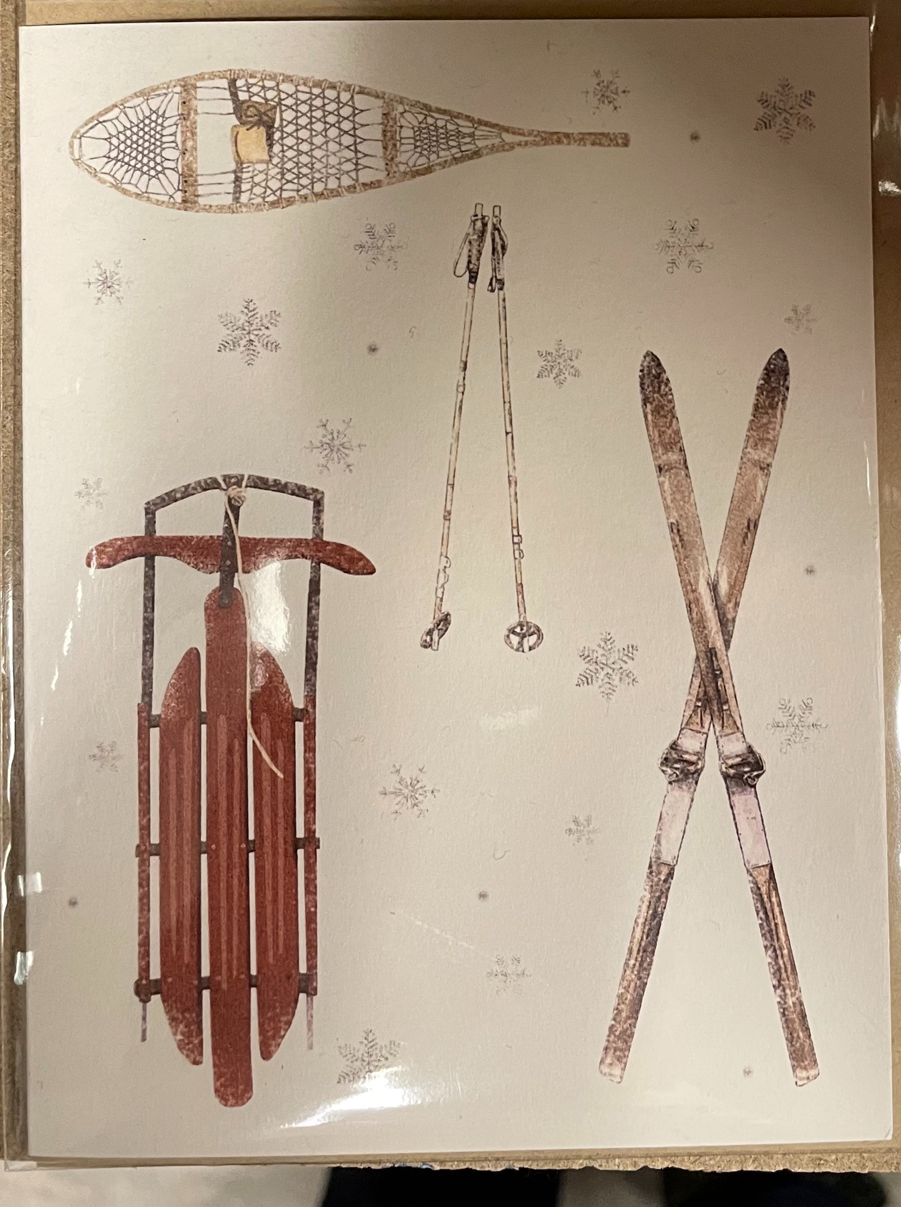 Skis and Sled Notecard