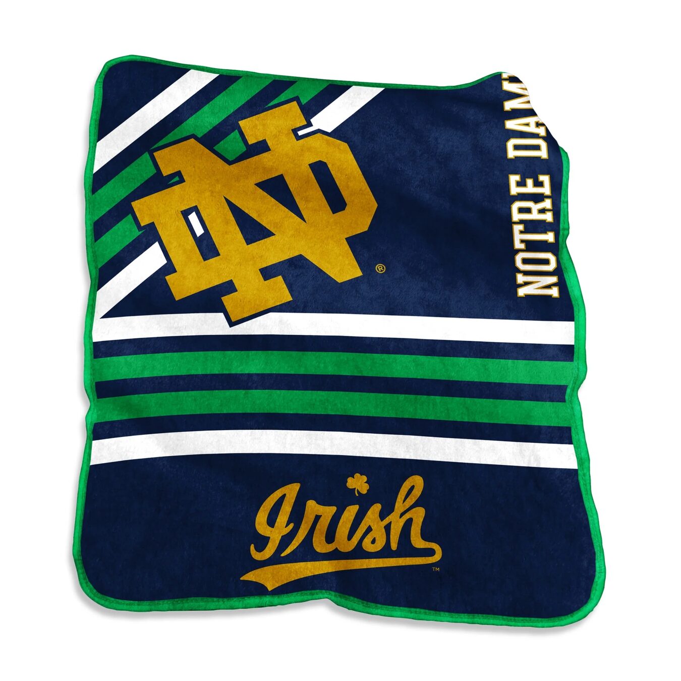 Notre Dame Fighting Irish Team Stripe Raschel Throw Blanket 50x60" — view 1