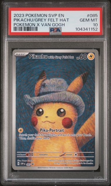 2023 POKEMON SVP EN-SCARLET & VIOLET BLACK STAR PROMOS #085 PIKACHU/GREY FELT HAT POKEMON X VAN GOGH
