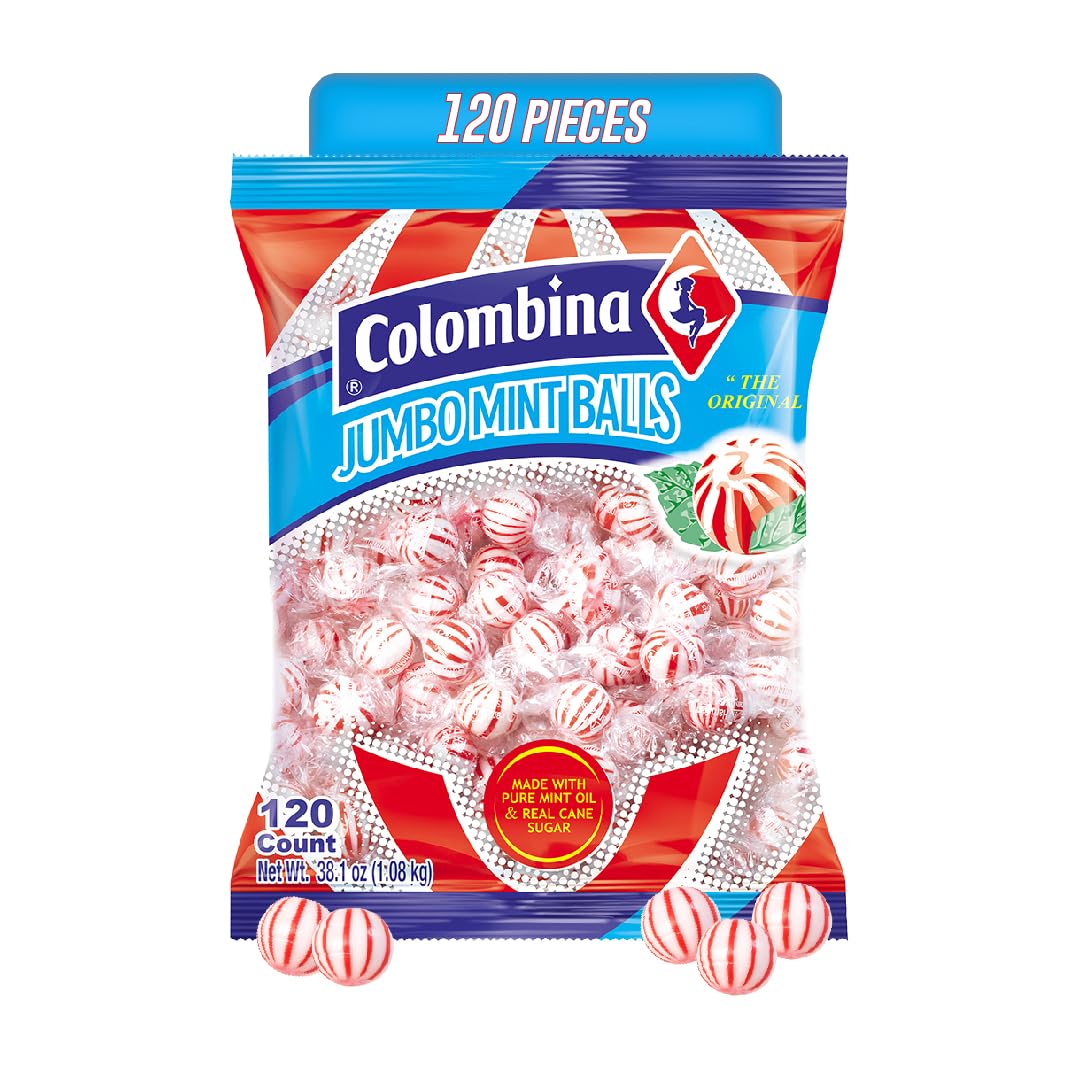 Columbina Jumbo Peppermint Balls 120 Count