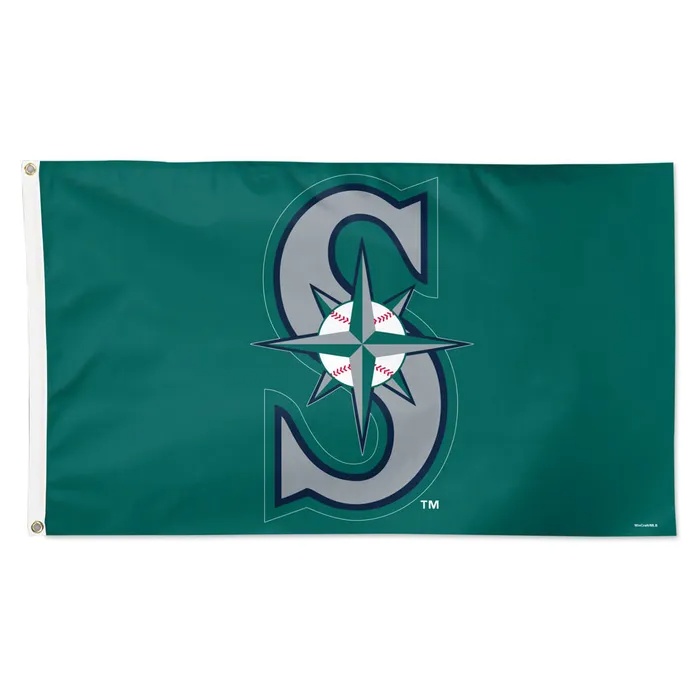 Seattle Mariners Deluxe Northwest Green Primary Logo Flag 3x5'