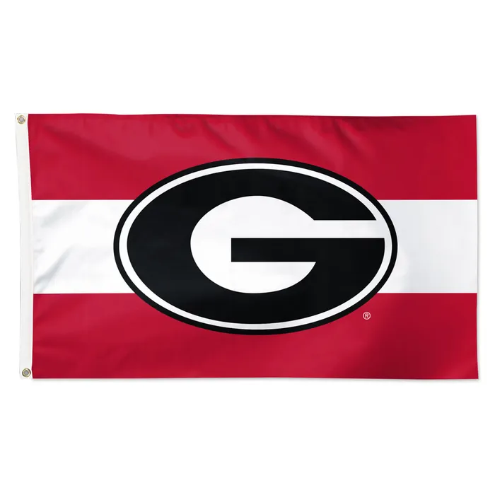 Georgia Bulldogs Deluxe Horizontal Stripes Flag 3x5'