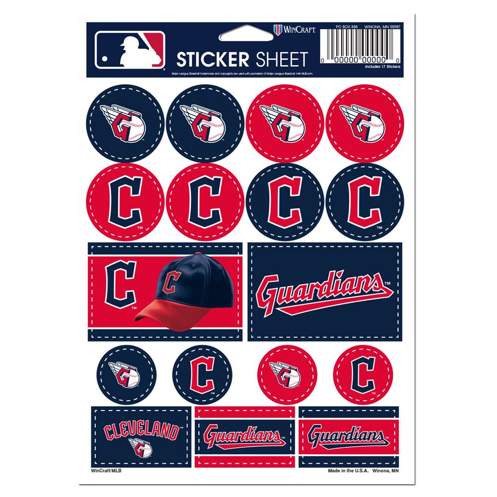 Cleveland Guardians Vinyl Decal Sheet 5x7"