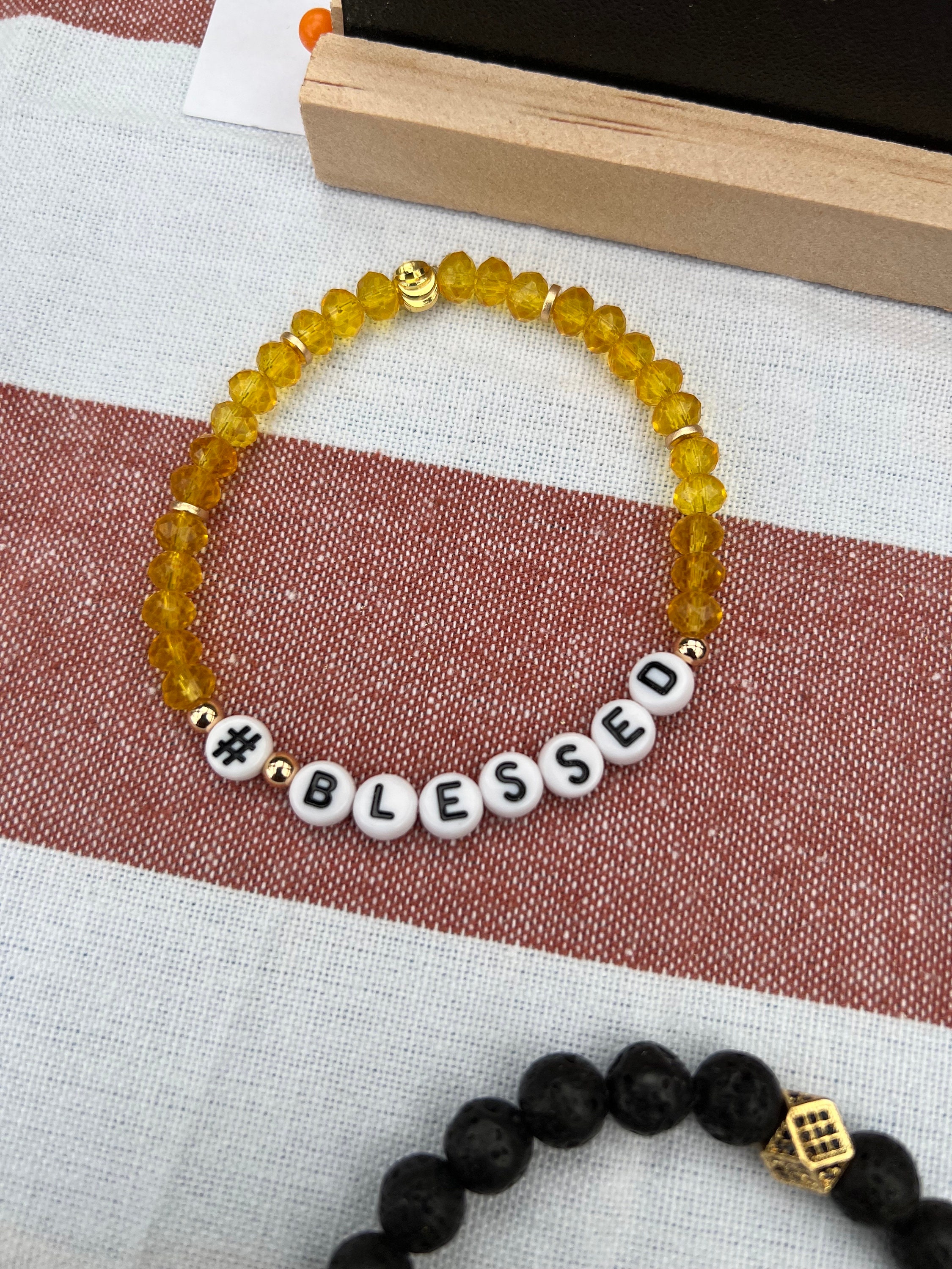 Crystal Rondelle Beaded Bracelet: Personalized Name or Number Jewelry view 4