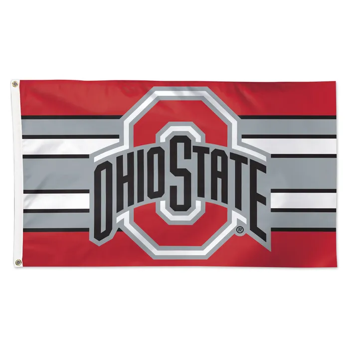 Ohio State Buckeyes Deluxe Horizontal Stripes Flag 3x5'