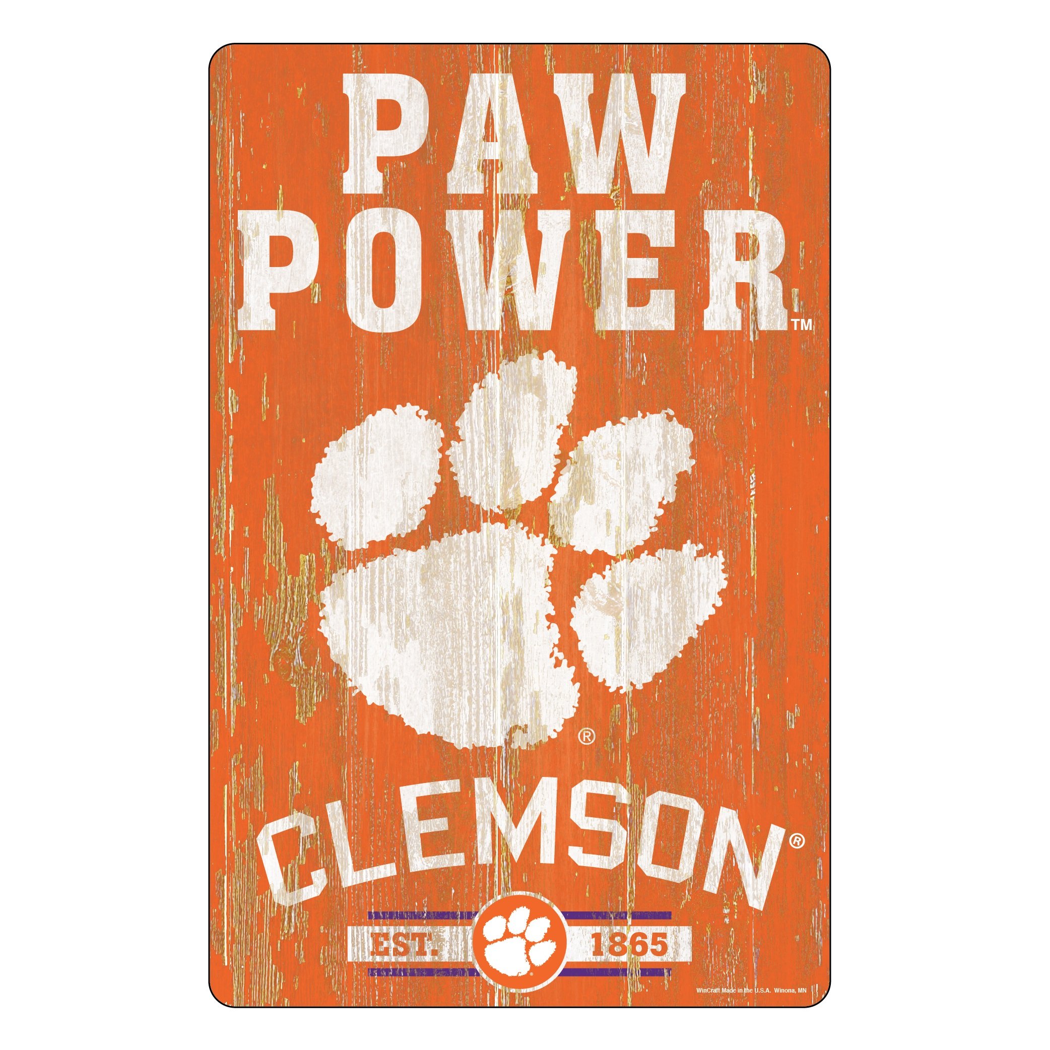 Clemson Tigers Wood Slogan Sign 11x17"