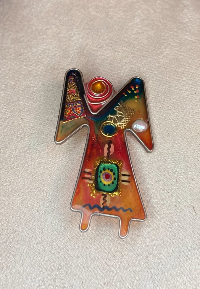 Angel Yossi Steinberg handmade Original Artisan Angel Brooch Pin
