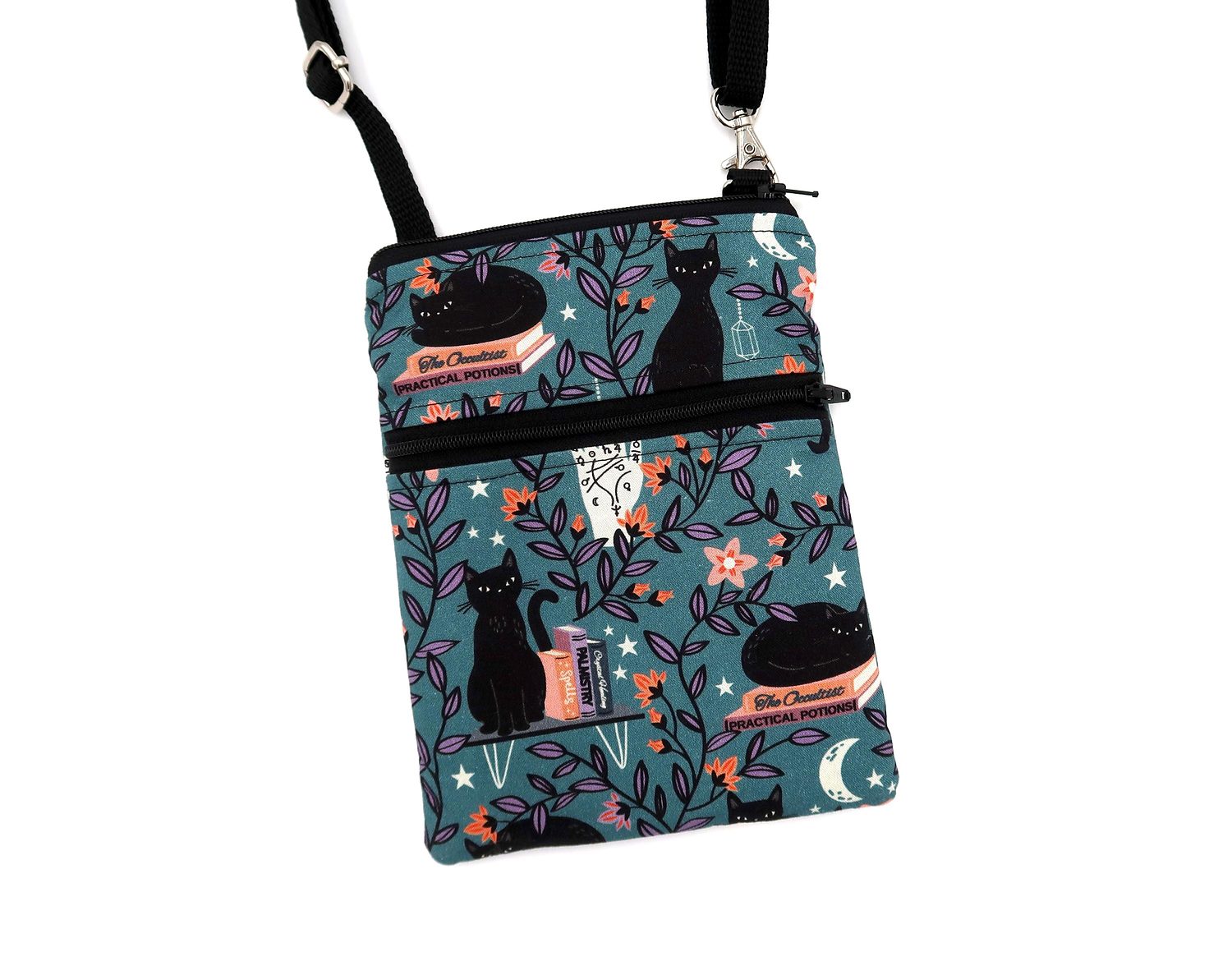 Small Crossbody Bag – Spellbound Black Cats – handmade crossbody bag