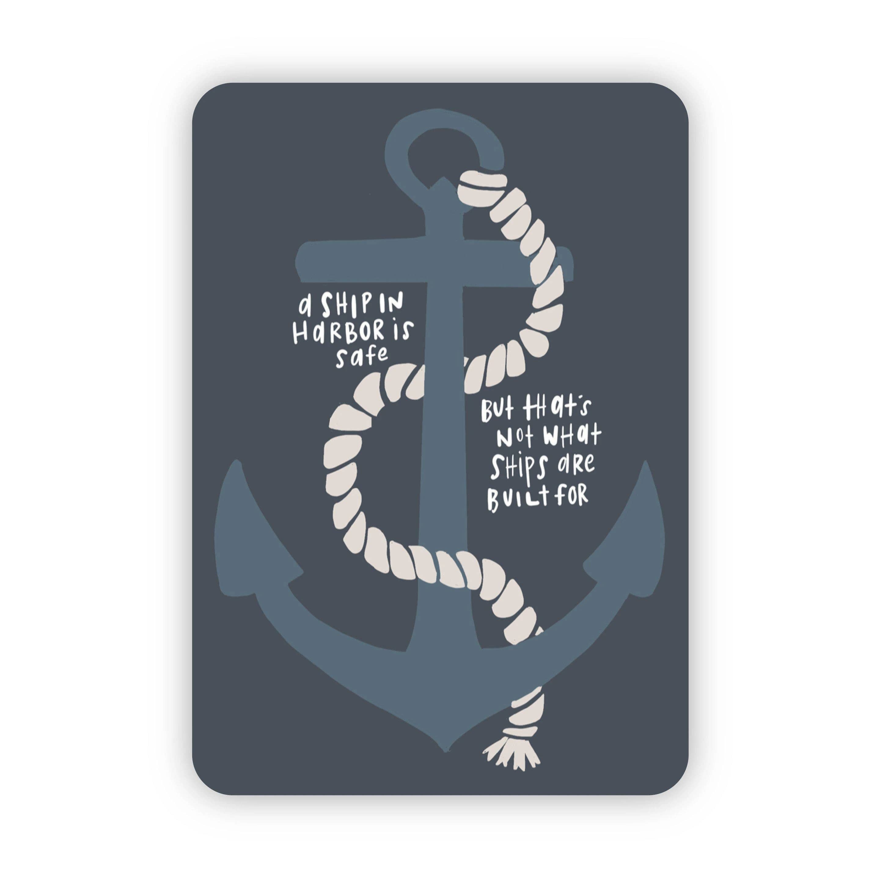 A Ship In Harbor Anchor Sticker