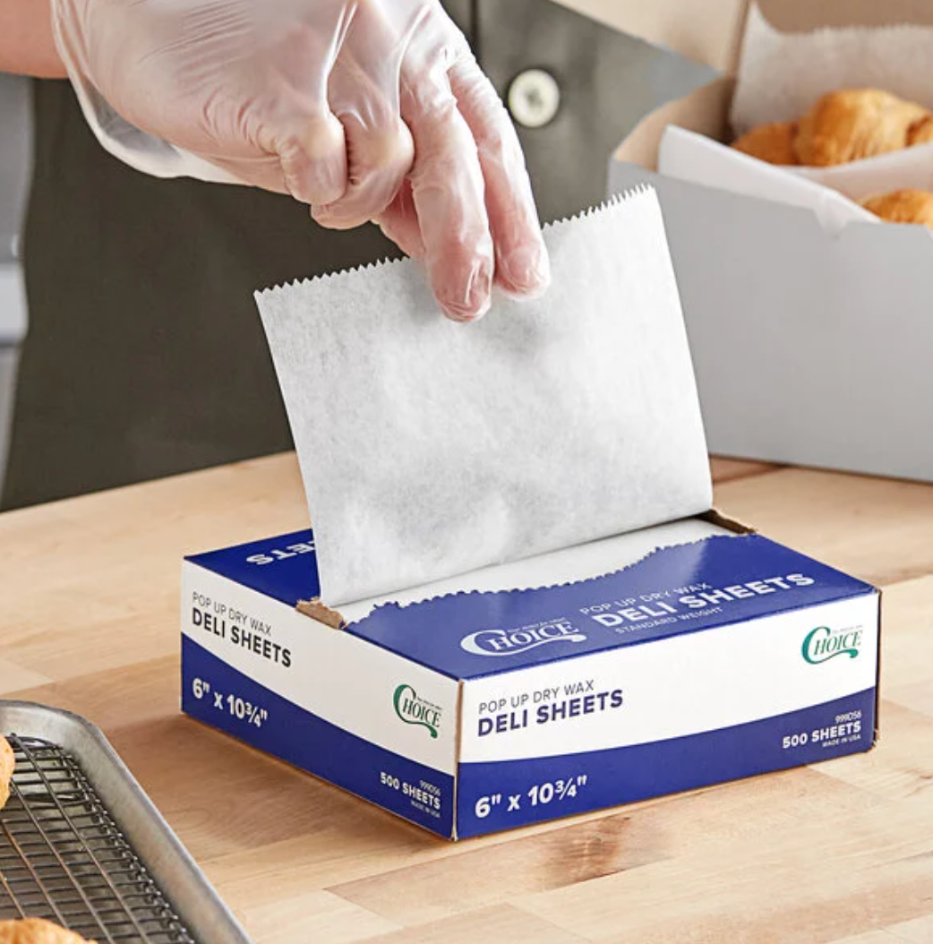 Interfolded Deli Wrap Wax Paper Choice 6" x 10 3/4"