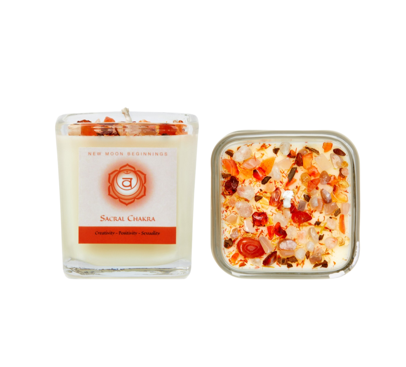 New Moon Beginnings - Sacral Chakra Candle 7.5oz