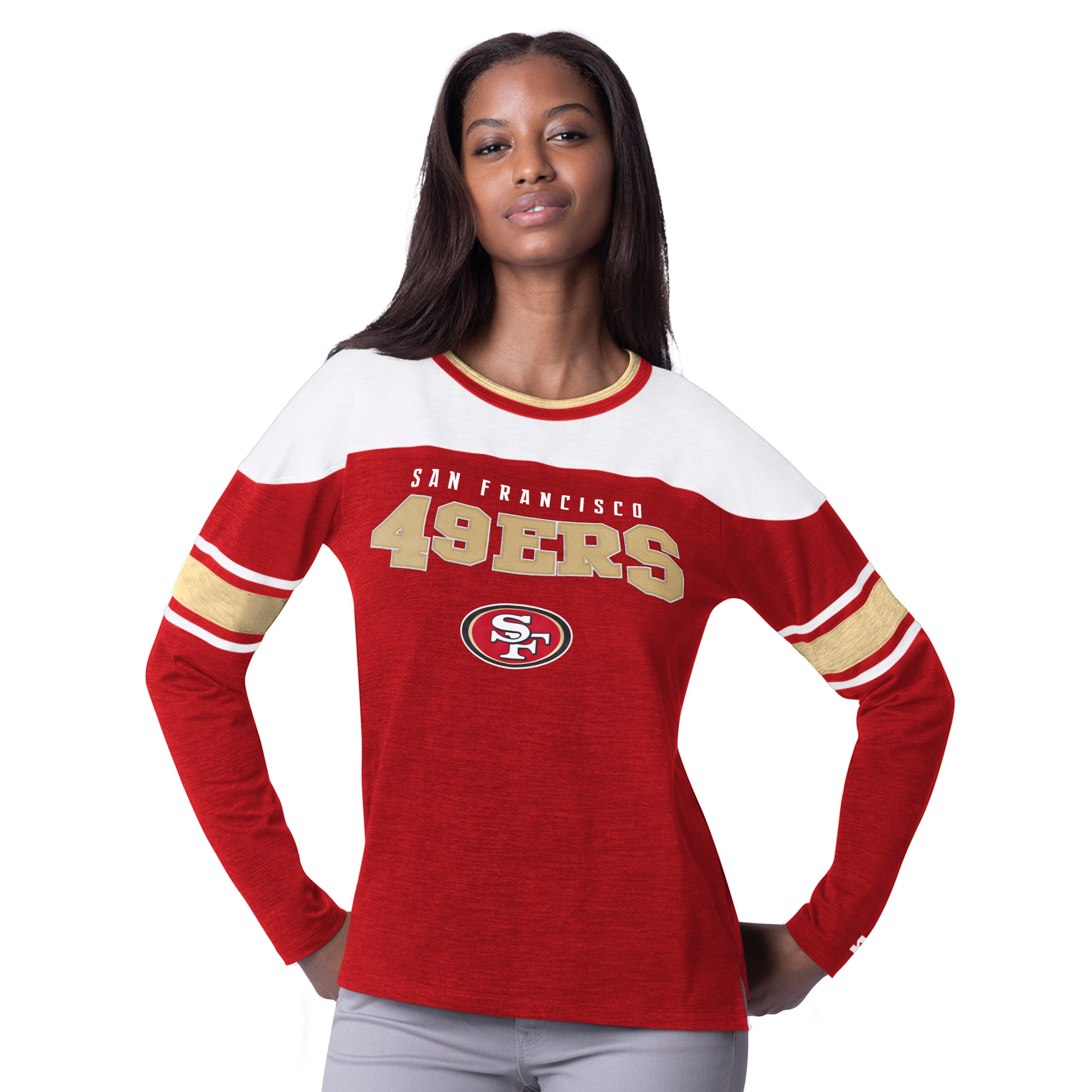 San Francisco 49ers Ladies Redzone Blitz Starter Brand Long Sleeve Shirt