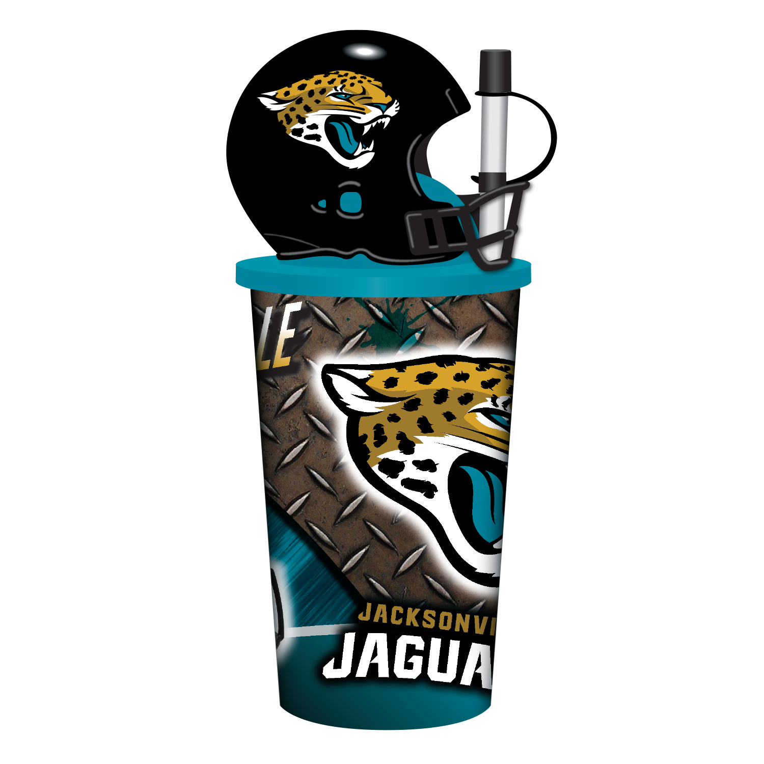 Jacksonville Jaguars Helmet Cup with Straw 32oz