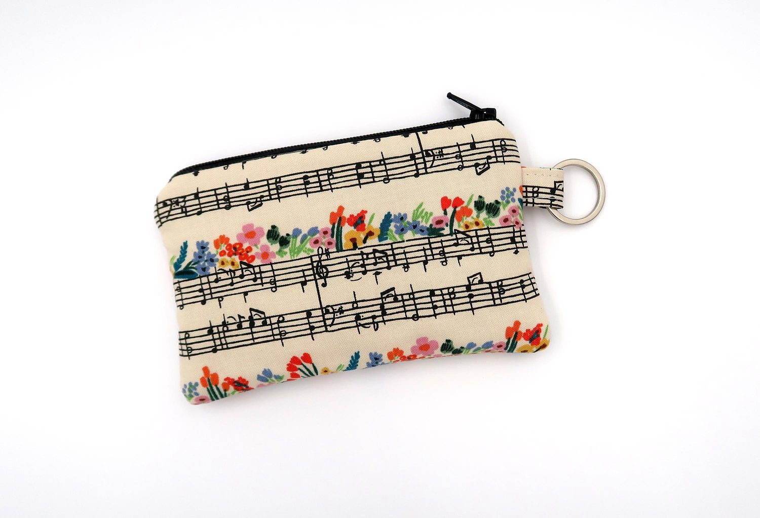 Keychain Pouch – Music Notes – handmade keychain pouch