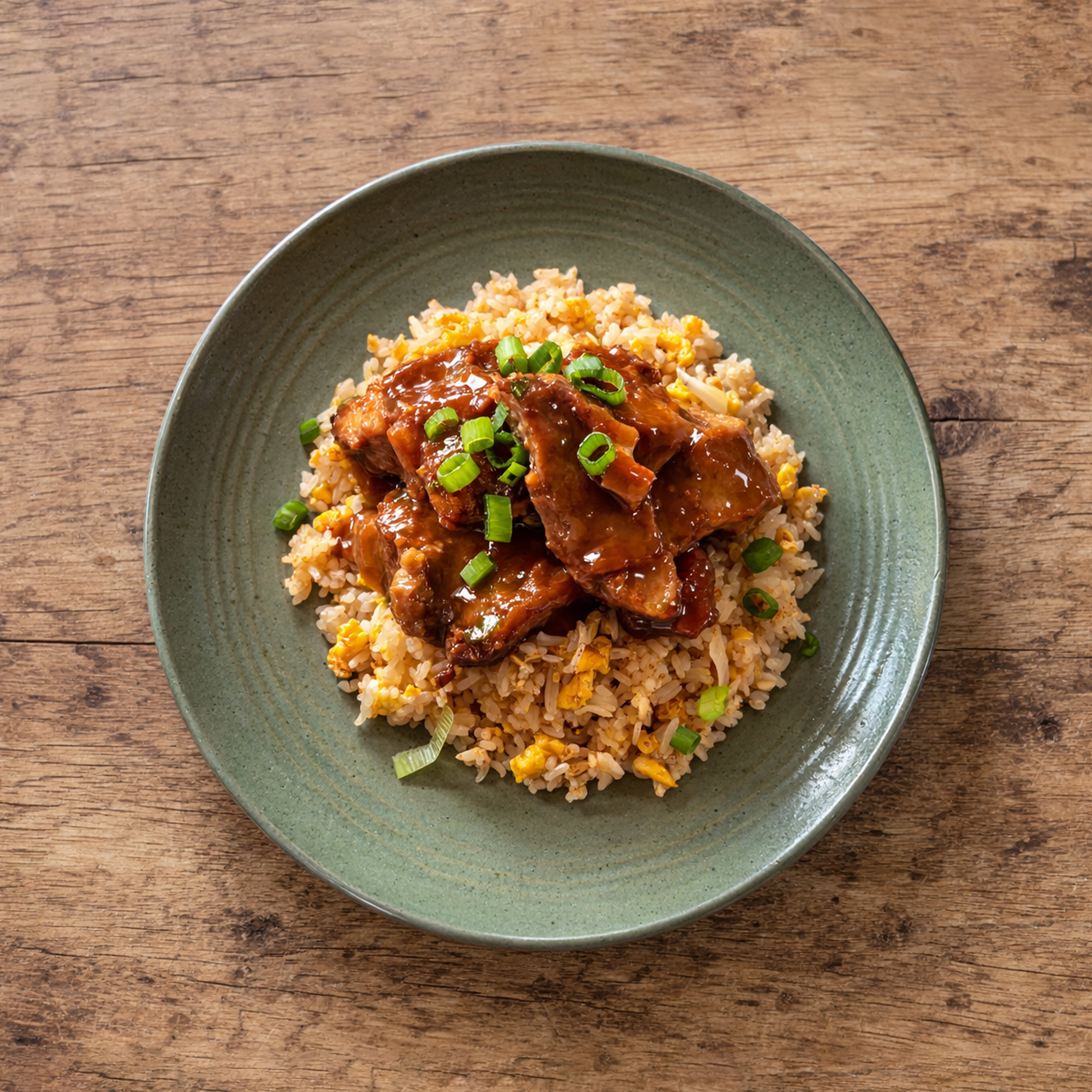Sticky Peppercorn Pork Ribs with Egg Fried Rice