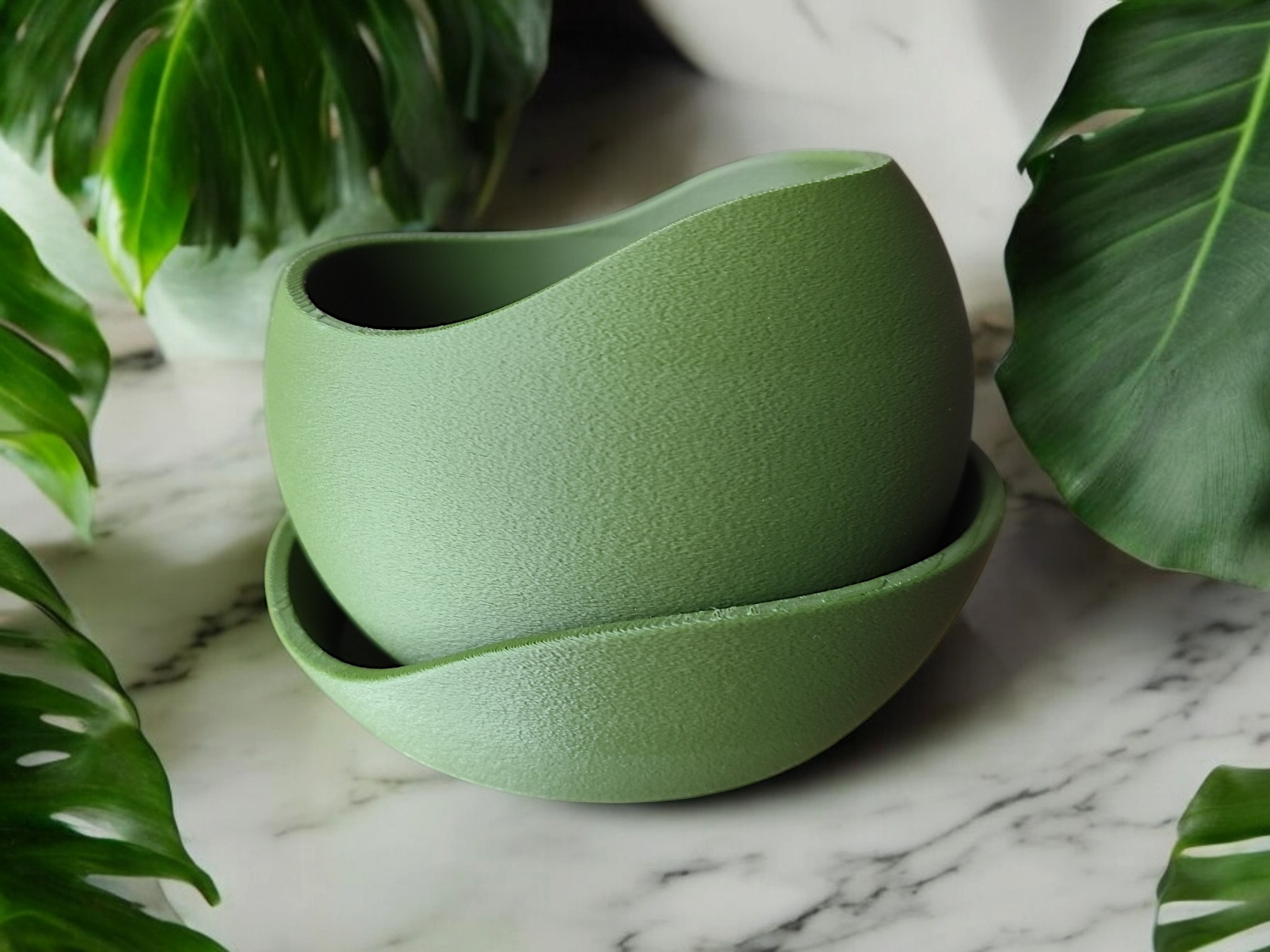 Shark Skin Planter with Saucer