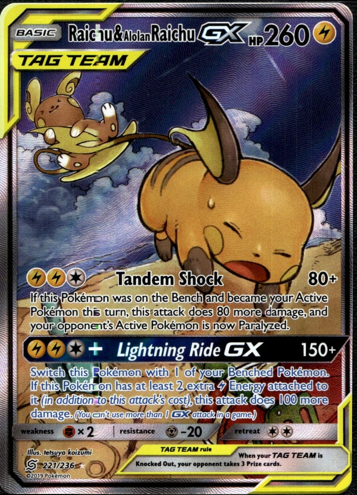 Raichu & Alolan Raichu GX - SM11 221/236
