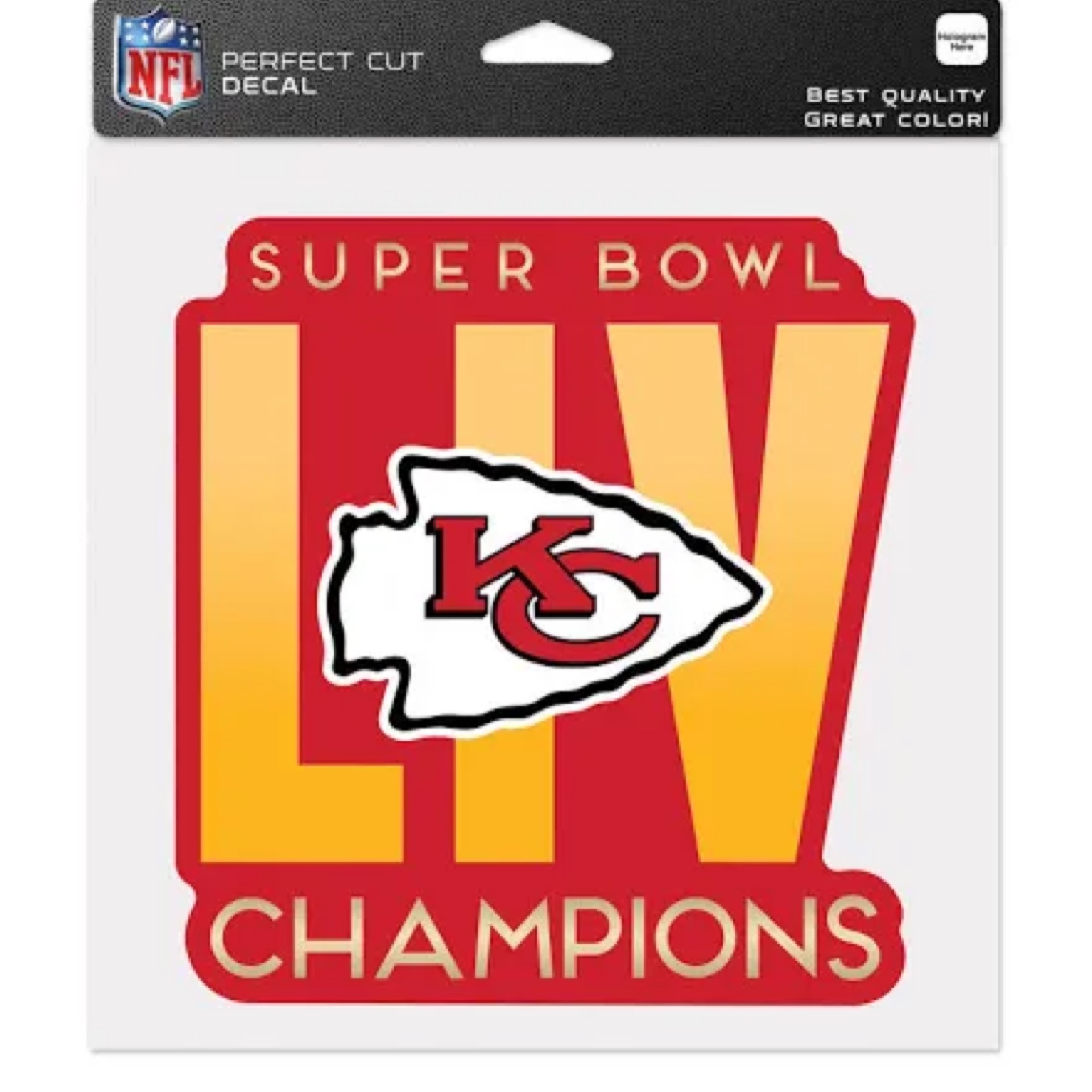 Kansas City Chiefs Super Bowl LIV Champions Perfect Cut Decal 8x8"