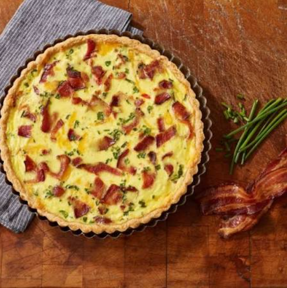 Quiche with bacon and Spinach