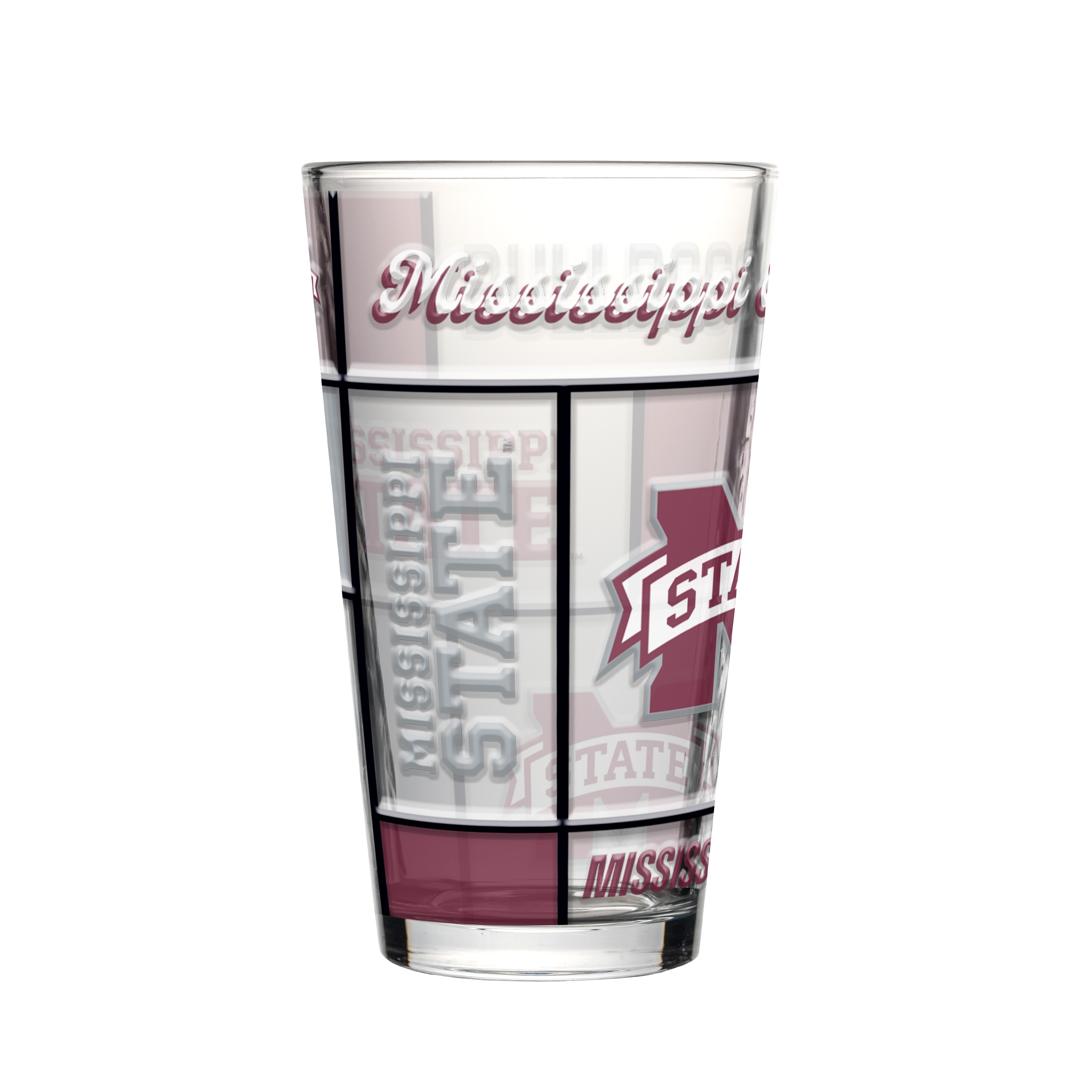 Mississippi State Bulldogs Boxed Quilted Stained Pint Glass 16oz