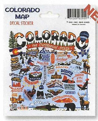 Colorado Map Art Sticker