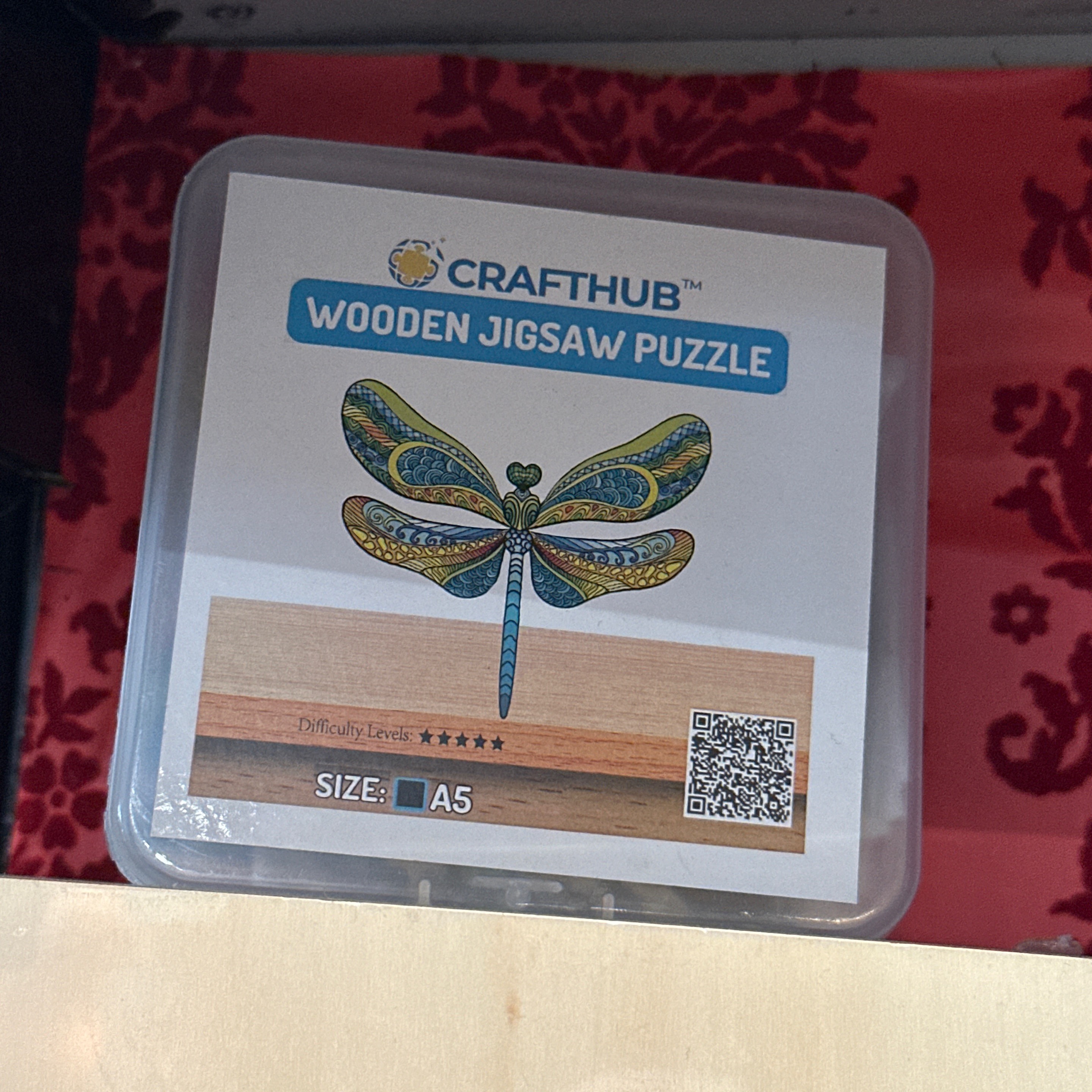 Blue Dragonfly Wooden Jigsaw Puzzle A5 small