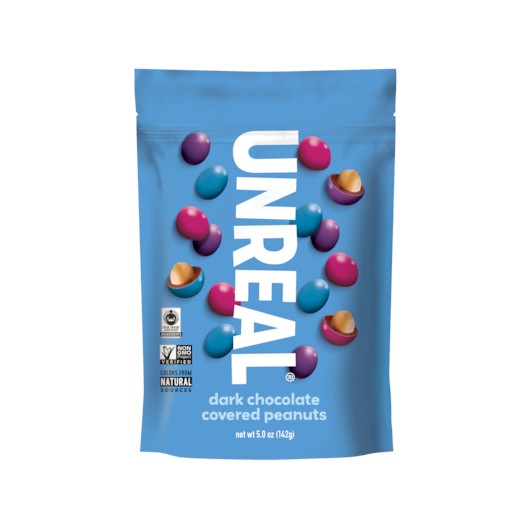 UNREAL Dark Chocolate Peanut Candy Coated Gems 5 oz 6 Pack