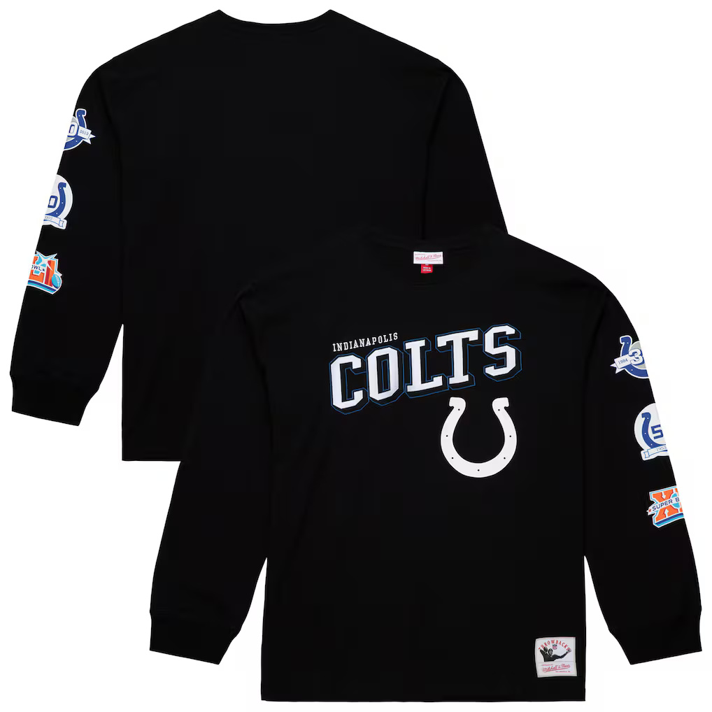 Indianapolis Colts Black Mitchell and Ness Training Camp Long Sleeve Shirt