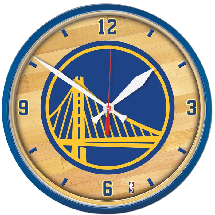Golden State Warriors Round Chrome Wall Clock