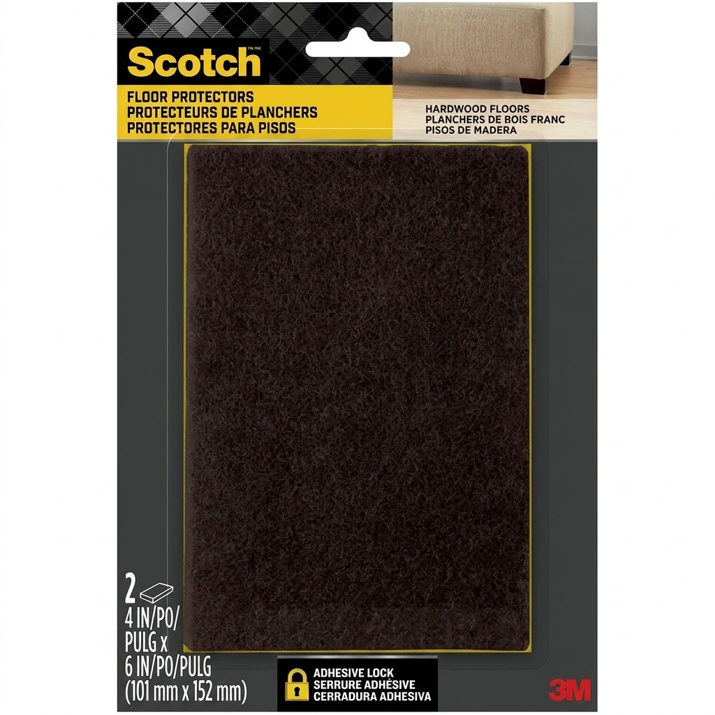 Scotch Easy Cut Felt Pads 4x6in Brown (2-Pack)